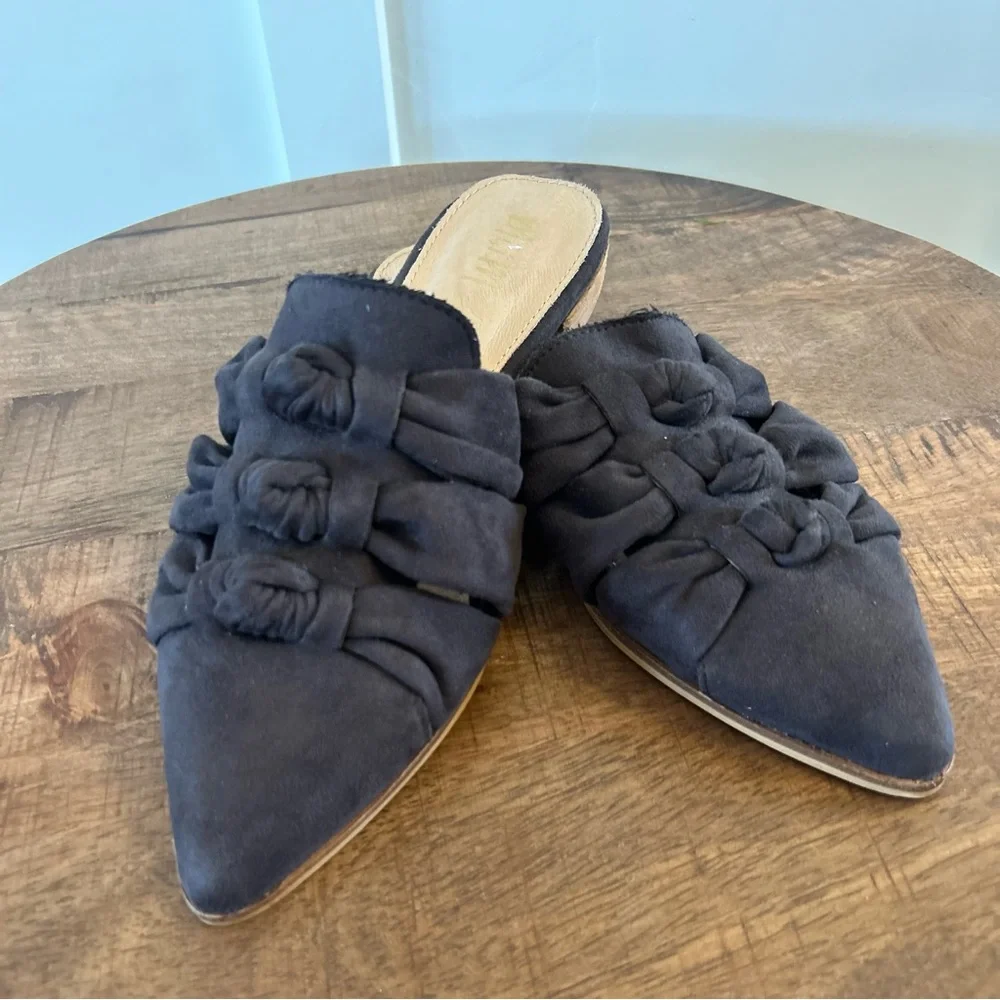 🌶️ Miim Leather Gray Shoes Pointy Flats Size 8 - Picture 3 of 7